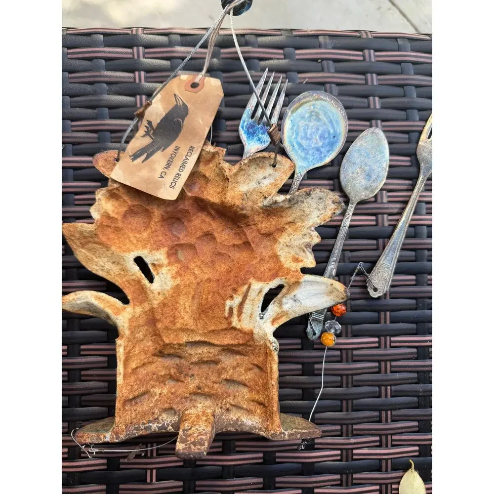 Vintage Cast Iron Reclaimed Relics Recycled Utensils Windchime